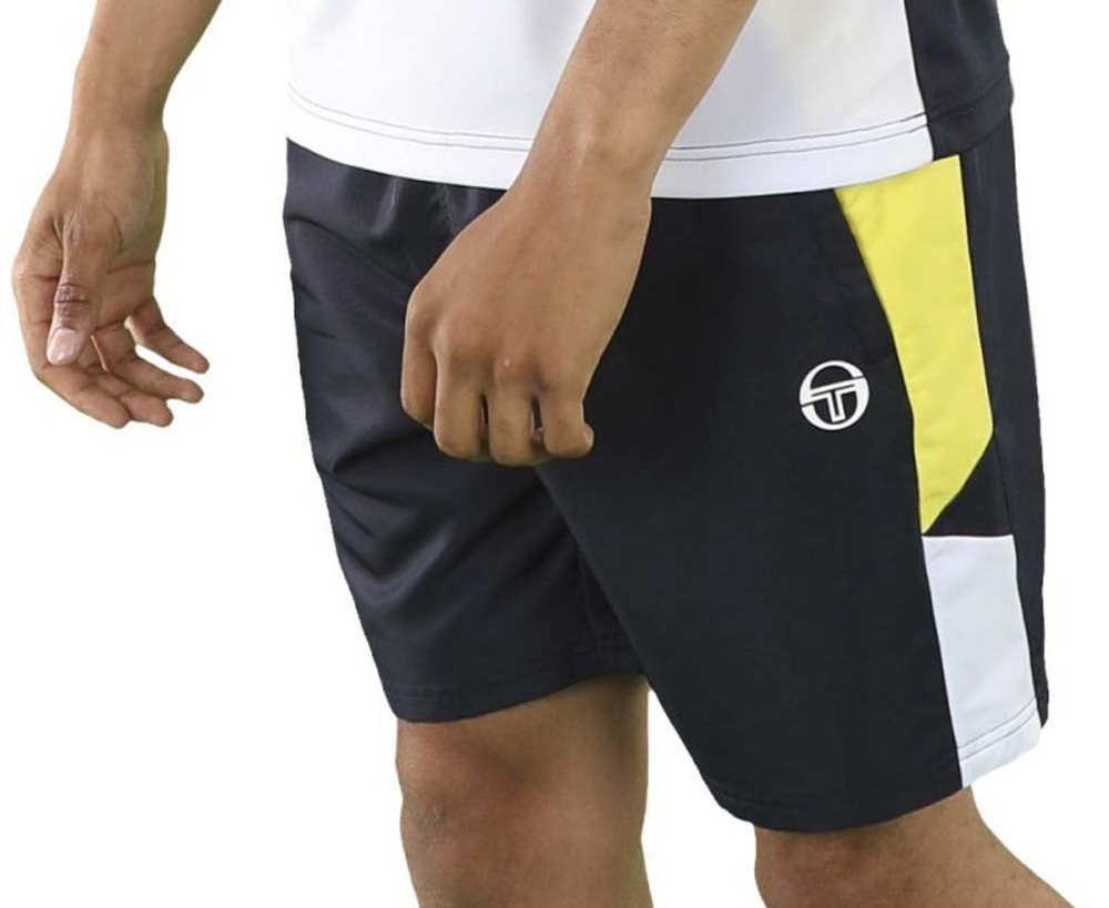 Мужские теннисные шорты Sergio Tacchini Equilatero PL Short - navy/yellow