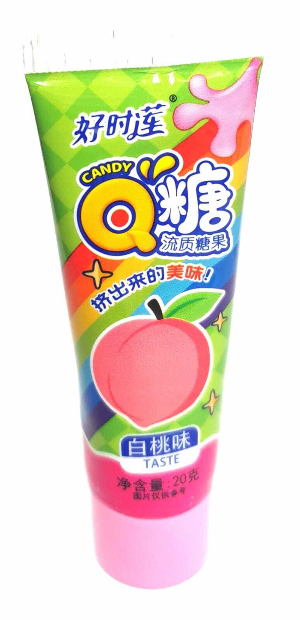 Жевательная резинка candyQ 20 гр персик тюбик
