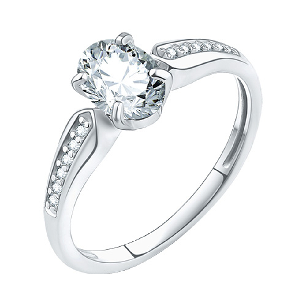 Кольцо из серебра с фианитами