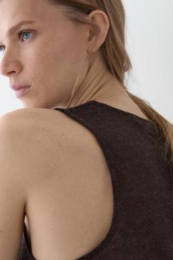 Massimo Dutti Топ из смесового льна на запáхе, коричневый