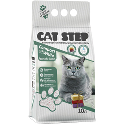CAT STEP Compact White French Soap Наполнитель комкующийся минеральный, 10 л