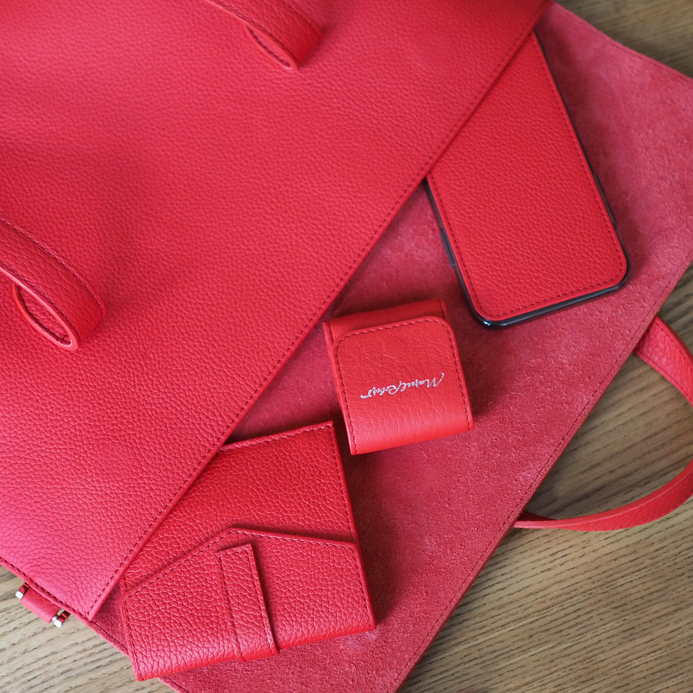 Чехол для наушников Petit из кожи теленка, красного цвета