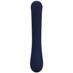 Темно-синий вибратор-кролик с дисплеем Lamar - 22 см.