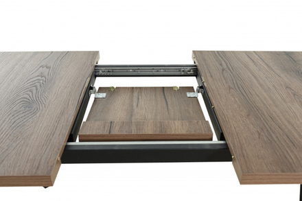 Стол Аврора Осло 140, Дуб гудзон шоколадный, Шамони/Чёрный