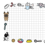 Блокнот 130х130 мм, скрепка, Контэнт-Канц, ламин. картон, выб.лак, 32 л., диз. внутр блок в клетку, "Французские бульдоги", чёрный