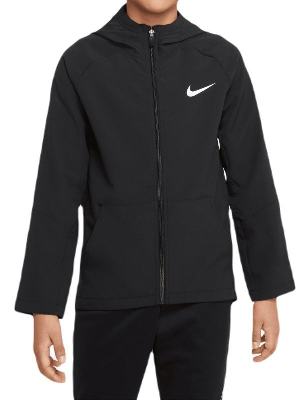 Кофта для мальчика теннисная Nike Dri-Fit Woven Training Jacket - black/black/black/white