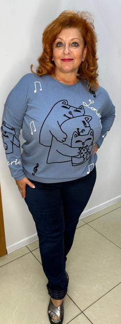 Темно-синие джинсы полной длины на большие размеры