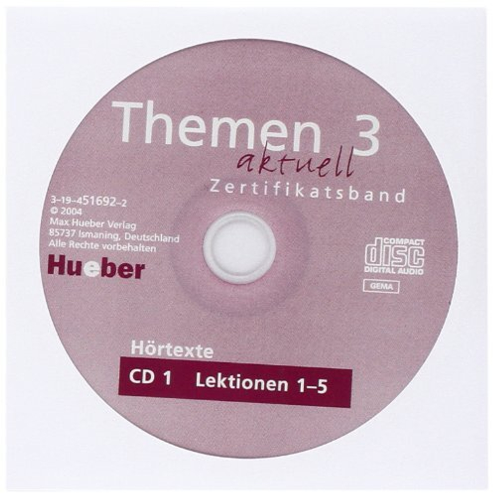 Themen aktuell 3 Zertifikatsband Kursbuch und Arbeitsbuch+CD Audio(2) Paket
