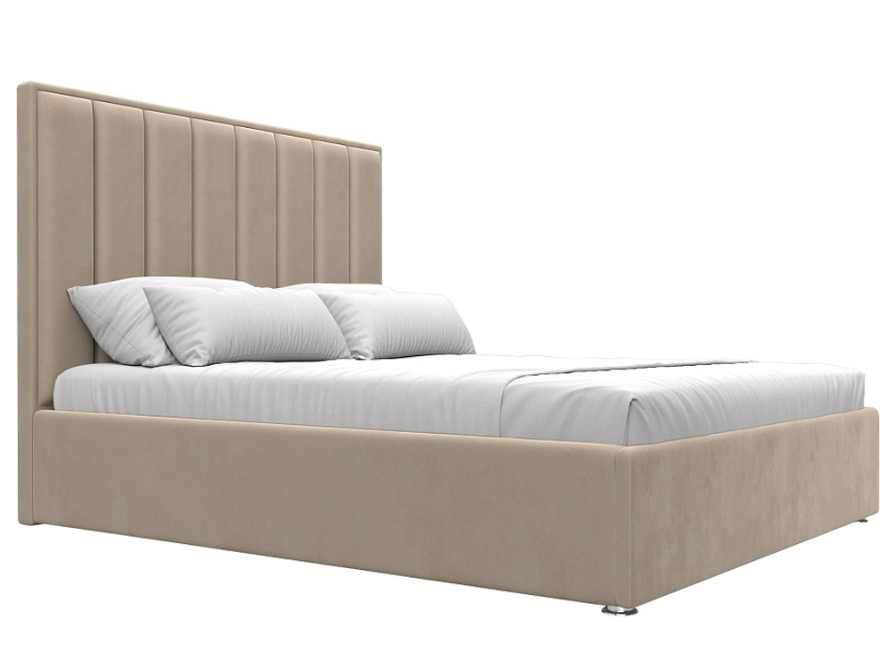 Кровать интерьерная Афродита 160, Бежевый, Велюр, 113043