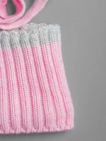 Шапка зимняя для девочки со снудом и помпонами