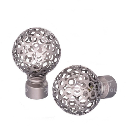 Наконечники "Метеор" для труб кованых карнизов d19 мм, цвет хром матовый