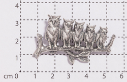 "Блануар" брошь в серебряном покрытии из коллекции "Animals" от Jenavi с замком булавка