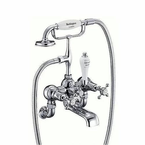 Смеситель для ванны Burlington CL17A-QT хром/ручки белые