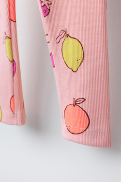 ZARA ЛЕГИНСЫ В РУБЧИК С ПРИНТОМ, МАНДАРИНОВЫЙ