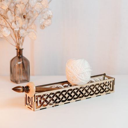 Деревянное Тибетское Опорное веретено в подарочном органайзере, коробке. OV12