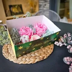 Новогодний зефир цветы «Роза и Пионы» / 16*23 см Новогодний зефир цветы «Роза и Пионы» / 16*23 см