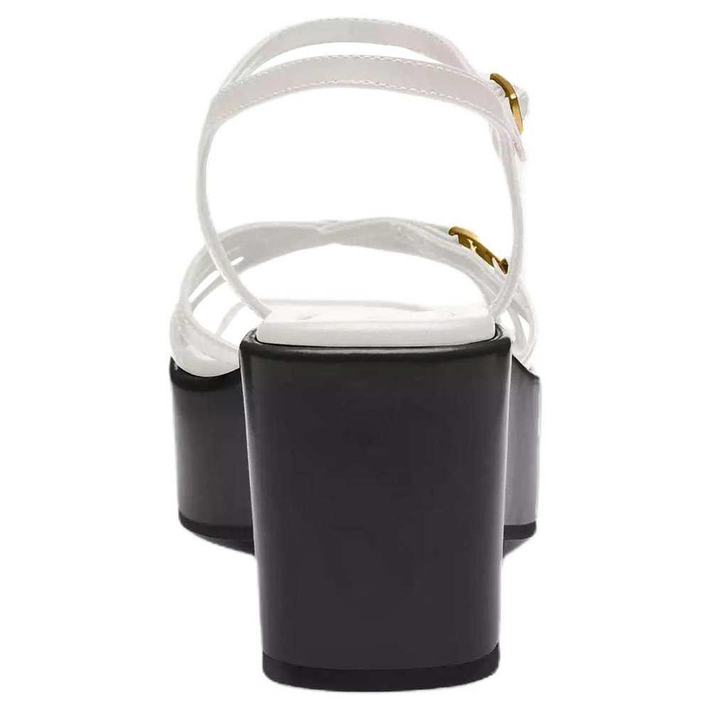 COACH Genie Leather One Strap Sandals 8cm Women"s White