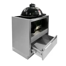 Тумба-основание для овальных керамических грилей Primo XL и Oval 300 Family с выдвижным ящиком, нержавеющая сталь, 90x82х61 см, Ontario, KuhniGrill