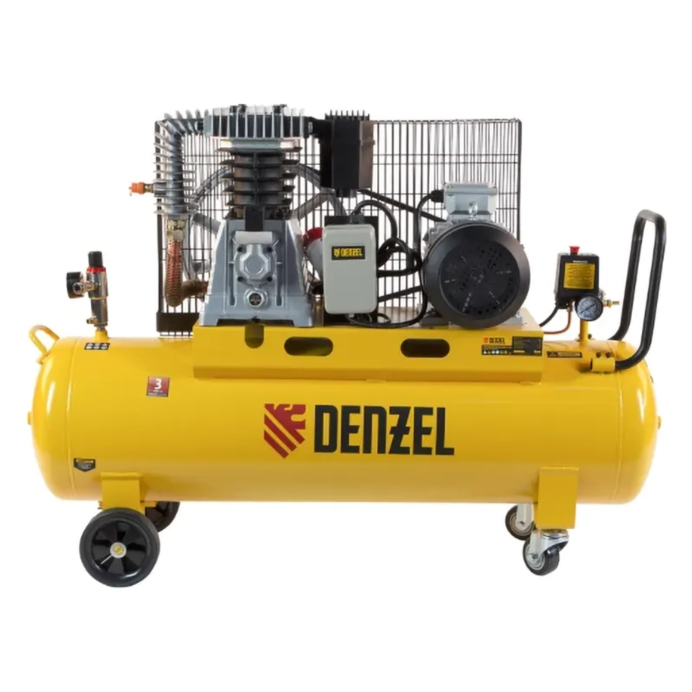 DENZEL BCI4000-T/100 компрессор воздушный 4.0 квт, ременный привод, 100 литров, 690 л/мин 58123