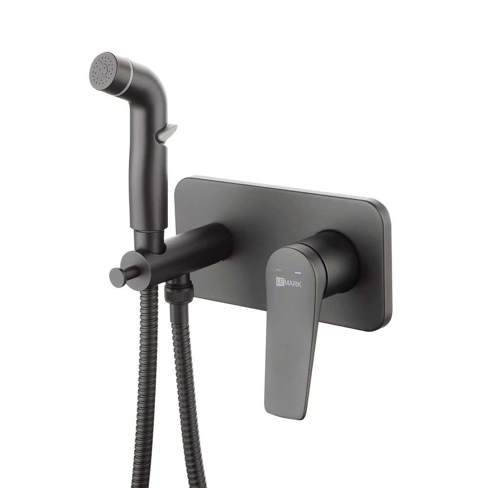 LM3720BL Смеситель Lemark Bronx с гигиеническим душем, встраиваемый