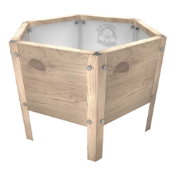 Клумба многоугольная оцинкованная с ножками 1 ярус Светлое дерево