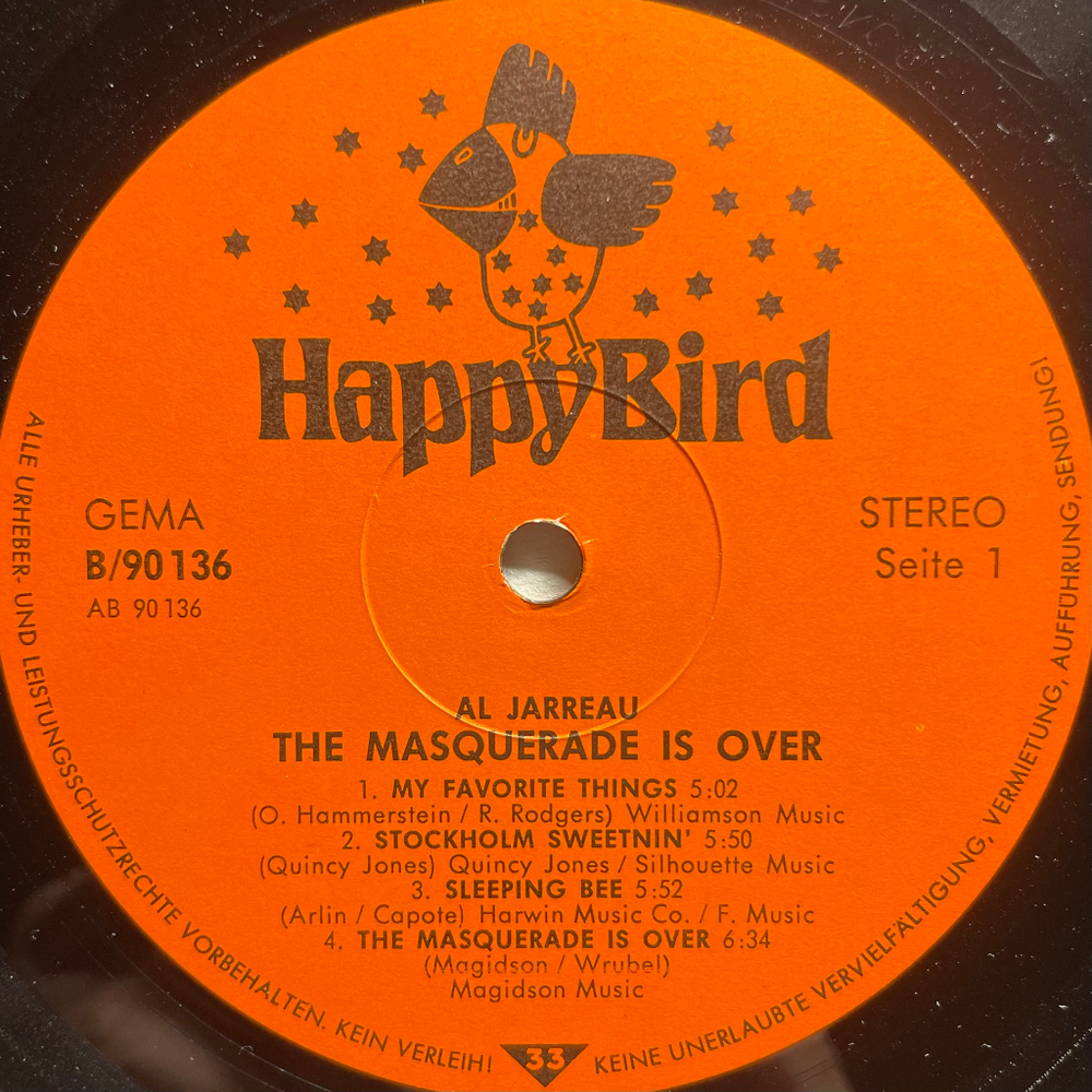 Al Jarreau ‎– The Masquerade Is Over (Германия 1983г.)