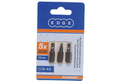 Бита EDGE by PATRIOT SL 4.0мм, сталь S2, длина 25 мм, 3шт в блистере