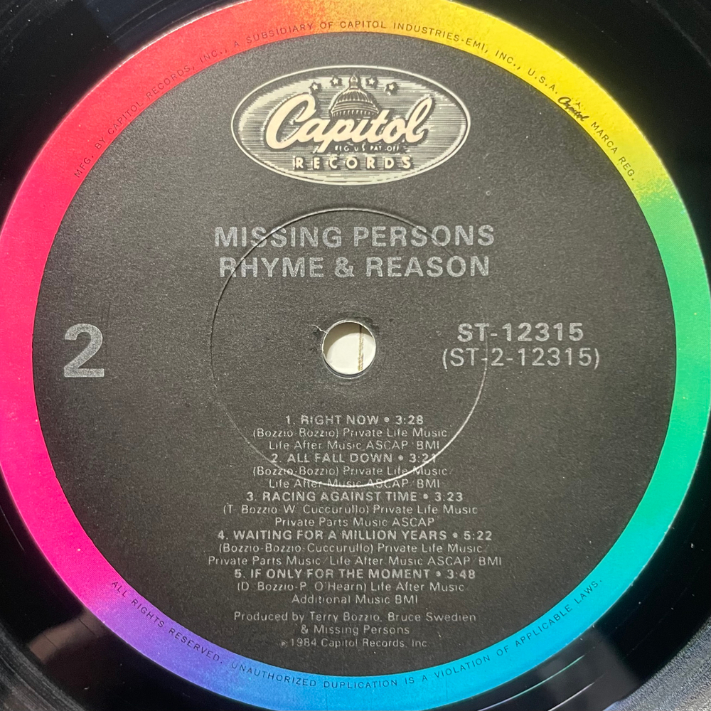 Missing Persons ‎– Rhyme & Reason (США 1984г.)