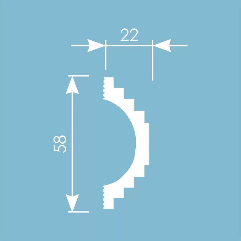 Молдинг Ecopolymer, 58x22 мм