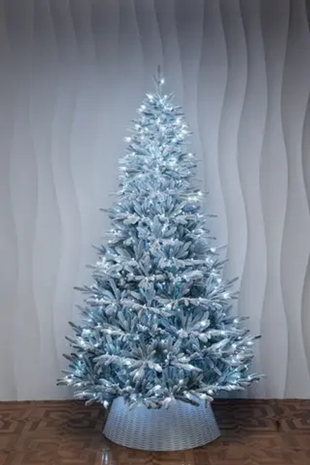 Искусственная елка Хеймдалль заснеженная 180 см., 100% литая хвоя, с холодными Led лампами, ЕлкиТорг (236180)