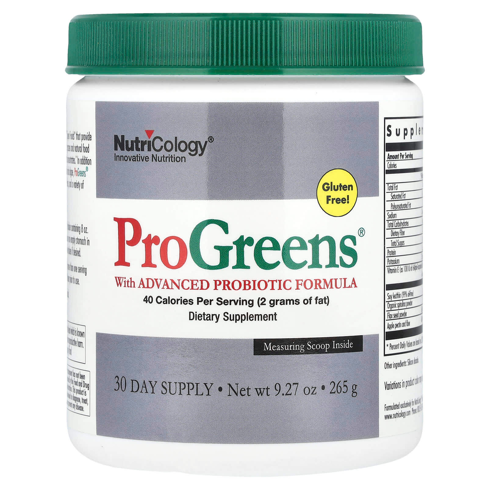 Nutricology, ProGreens® с улучшенной формулой пробиотиков, 265 г (9,27 унции)