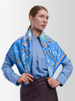 Платок «Белокаменное зодчество» 100% шёлк