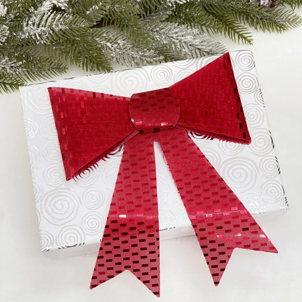 Бант на ёлку «Сияние» 20*26 см, Красный