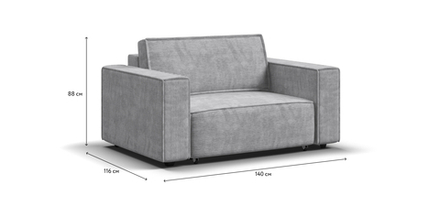 Кресло Босс Софт Модуль Вельвет Корд серый