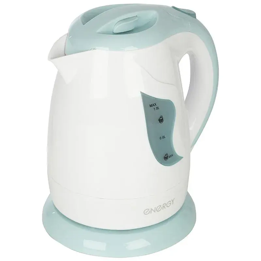 Чайник ENERGY E-209 (1 л диск) бело-голубой