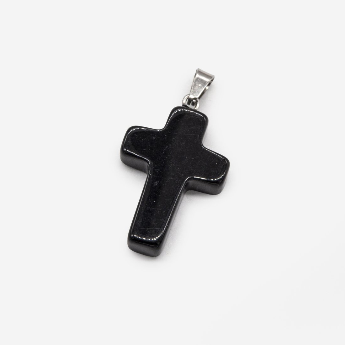 Подвеска-крестик с бейлом из керамики , 25*18мм