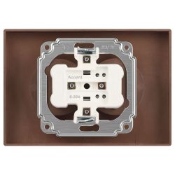 Розетка Intro Accent 6-204-05 двойная 2х2P 16А-250В IP20 СУ AL/CU антрацит