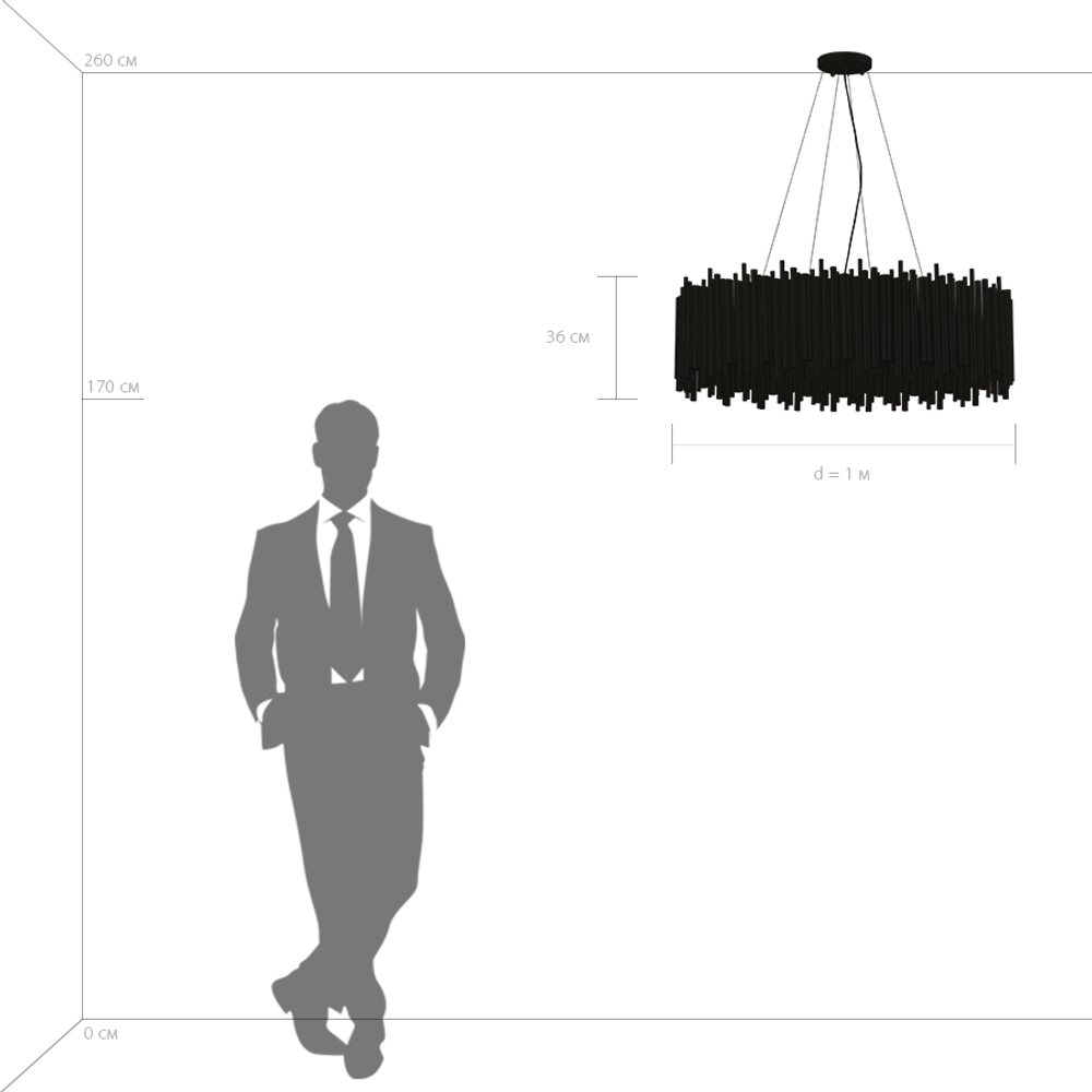 816207 Люстра SAVONA 20х40W G9 ЧЕРНЫЙ