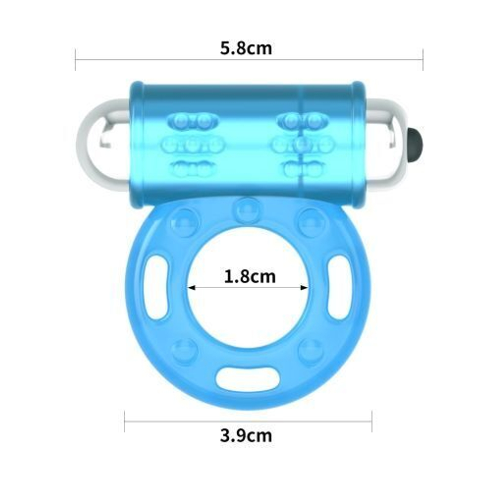 Голубое, светящееся в темноте эрекционное виброкольцо Lumino Play Vibrating Penis Ring (Цвет: голубой)