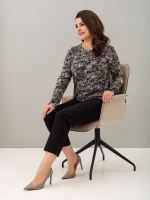 Лонгслив ЛНкл-081/черный-бежабстракция