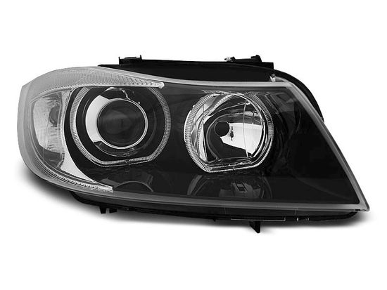Передние фары LED ANGEL EYES BLACK для BMW 3 E90 E91