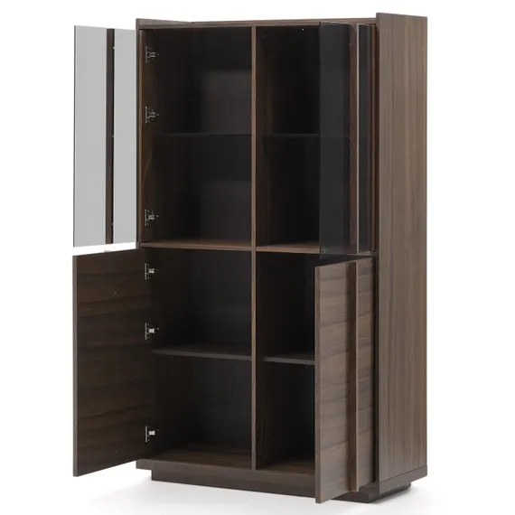 Витрина Onix из массива ореха и орехового шпона темная отделка 101 x 170 см