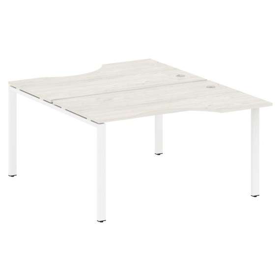 Metal System Рабочая станция криволинейная на П-образном м/к БП.РАС-СА-2.2 Дуб Наварра/Металл Белый