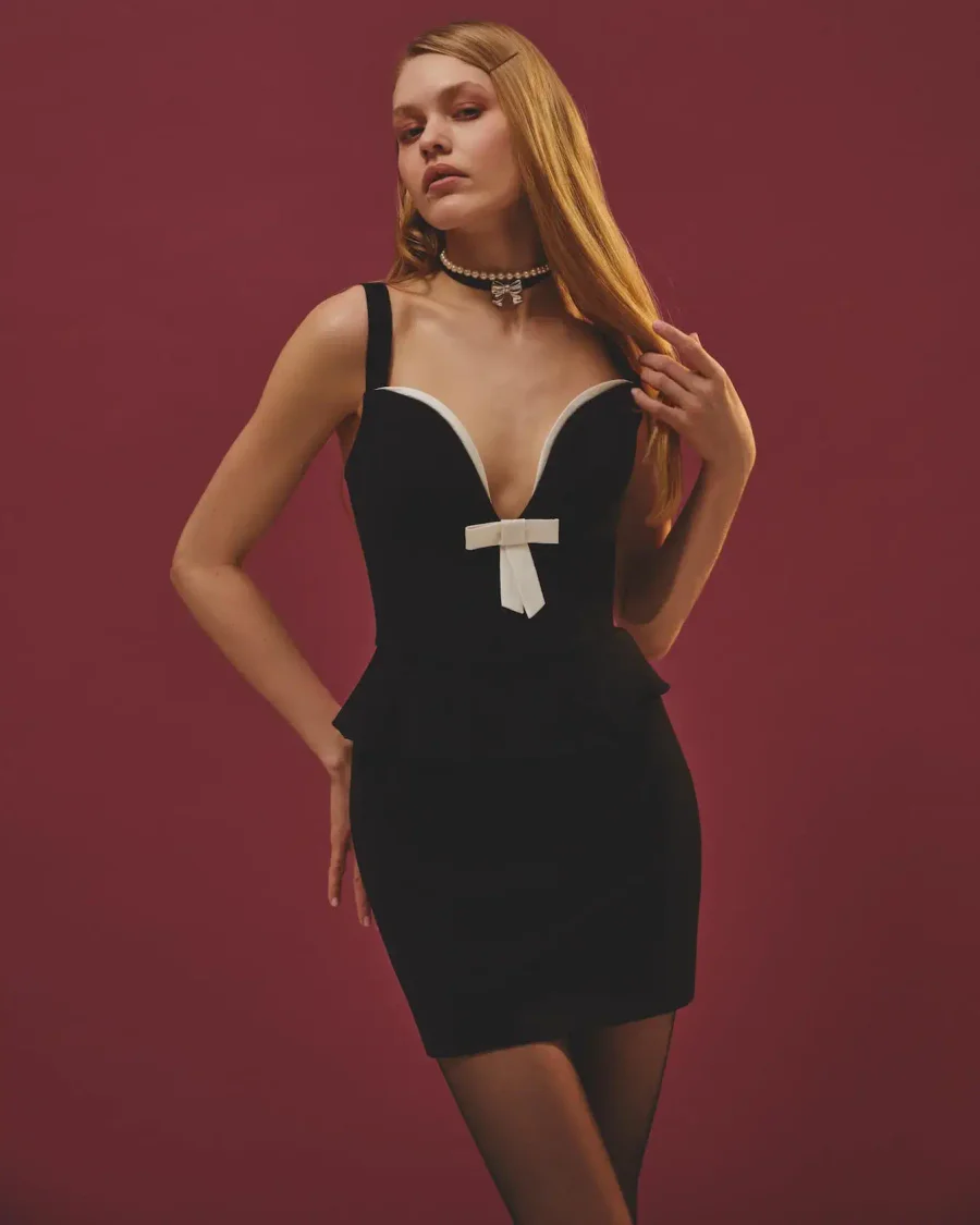 Юбка мини из вискозы, Черный