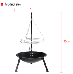 Угольный гриль барбекю со штативом German BBQ Tripod Регулируемая высота приготовления