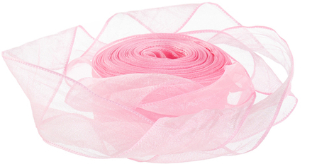 Лента органза (2,5 см*9,14 м) Нежная грация, Розовый, 1 шт., 6233987