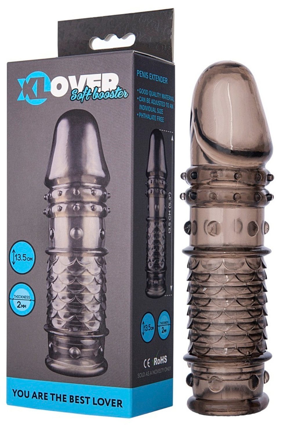 Насадка ToyFa XLover черная прозрачная 13,5 см