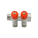 Коллектор 3/4''x1/2'' с регулировочными вентилями VRT (2 вых)