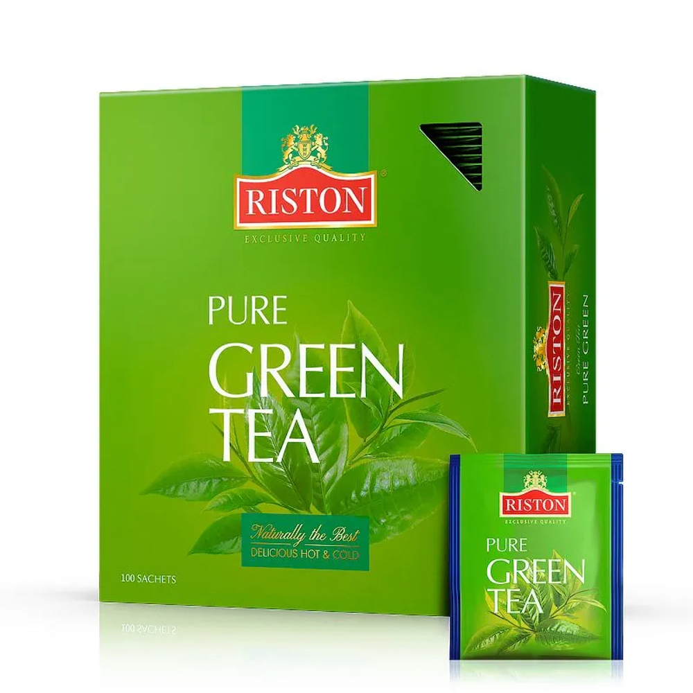 Чай в пакетиках зеленый Riston Pure Green Tea, 100 шт
