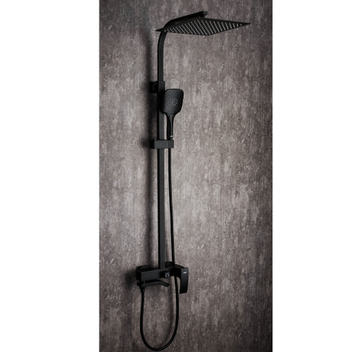 Душевая система 35к G2407-6 GAPPO лейка "Тропический душ" квадрат 300*300 ЧЕРНЫЙ